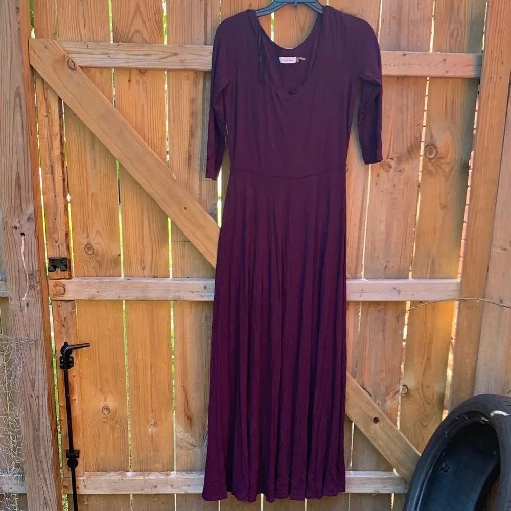 Calvin Klein Deep Purple Long Sleeve Dress